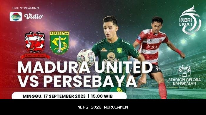 Link live streaming Madura United vs Persebaya 3 Januari 2025 malam ini - Super League