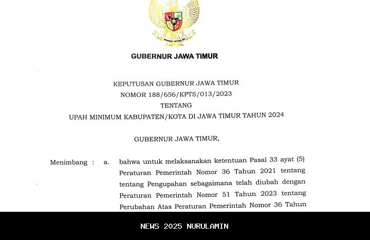 Terungkap! Besaran UMK Jawa Timur 2026 Diumumkan