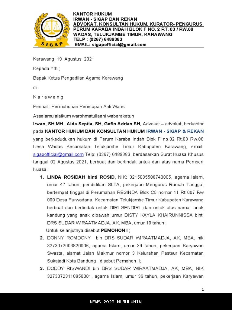 Pengadilan Tunda Penetapan Ahli Waris Mpok Alpa, Putri Tertuanya Menghilang