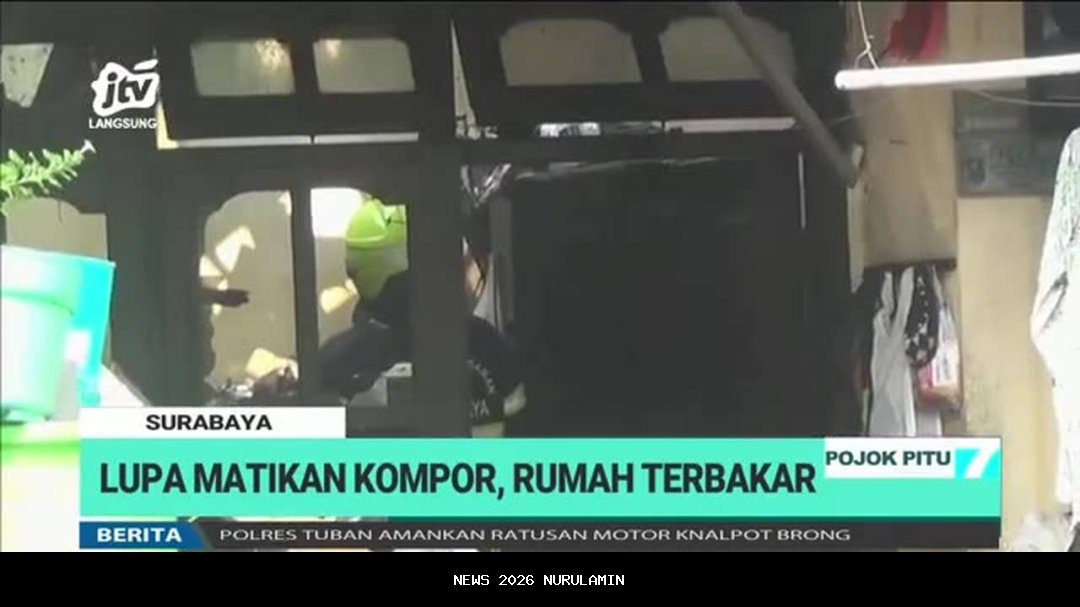 Lupa matikan kompor saat masak air, rumah nenek di Rejoso Nganjuk ludes terbakar