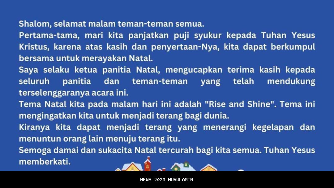 10 Kata Sambutan Ketua Panitia Natal 2025 yang Hangat dan Berarti