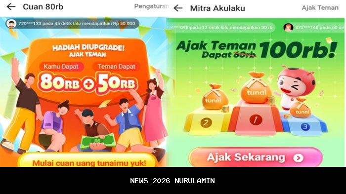 Unduh Akulaku, buat akun, masukkan kode referral KRW8FJ, klaim bonus tunai