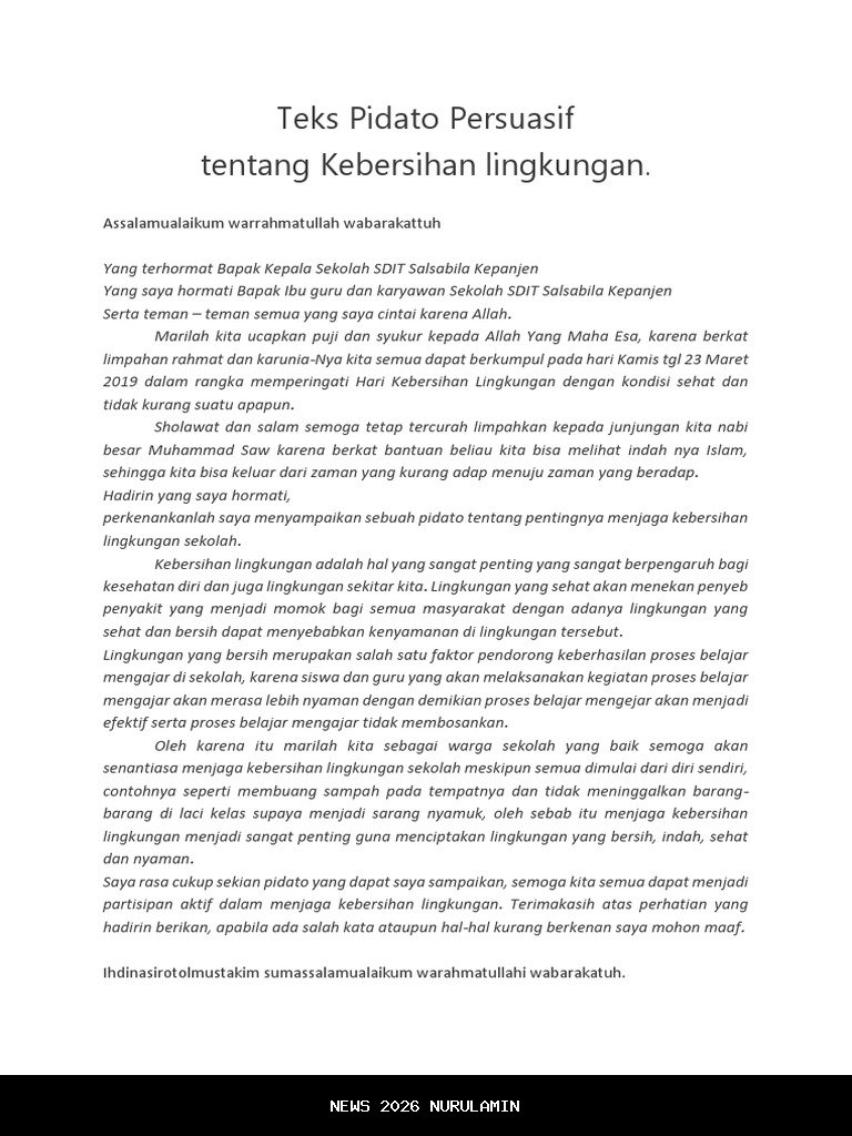 Contoh Pidato Persuasif Lengkap dengan Penjelasan