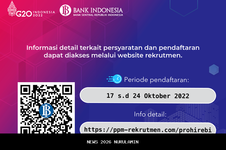 Bank Indonesia buka lowongan di Sulawesi Utara, cek formasi dan persyaratan pendaftaran