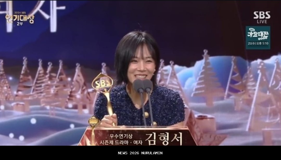 Kim Jin Kyung Umumkan Kehamilan Saat Terima Penghargaan di SBS Entertainment Awards 2025