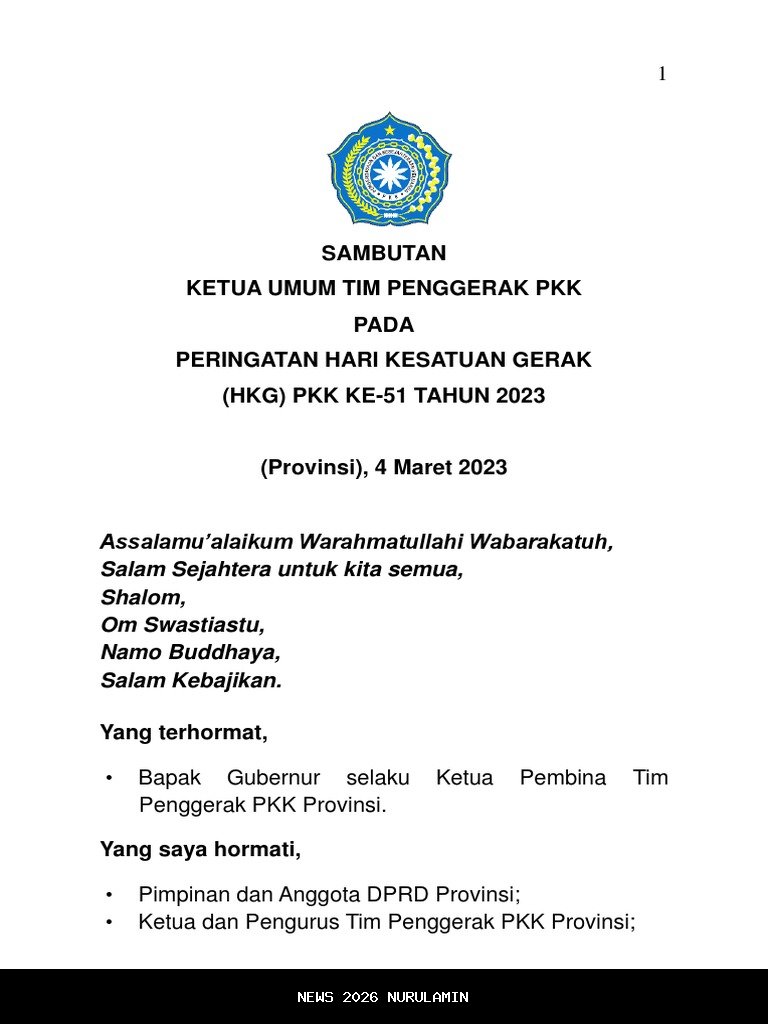 Peringatan HKG PKK ke-53, Yota Balad: Kukuhkan Komitmen Jalankan Program PKK