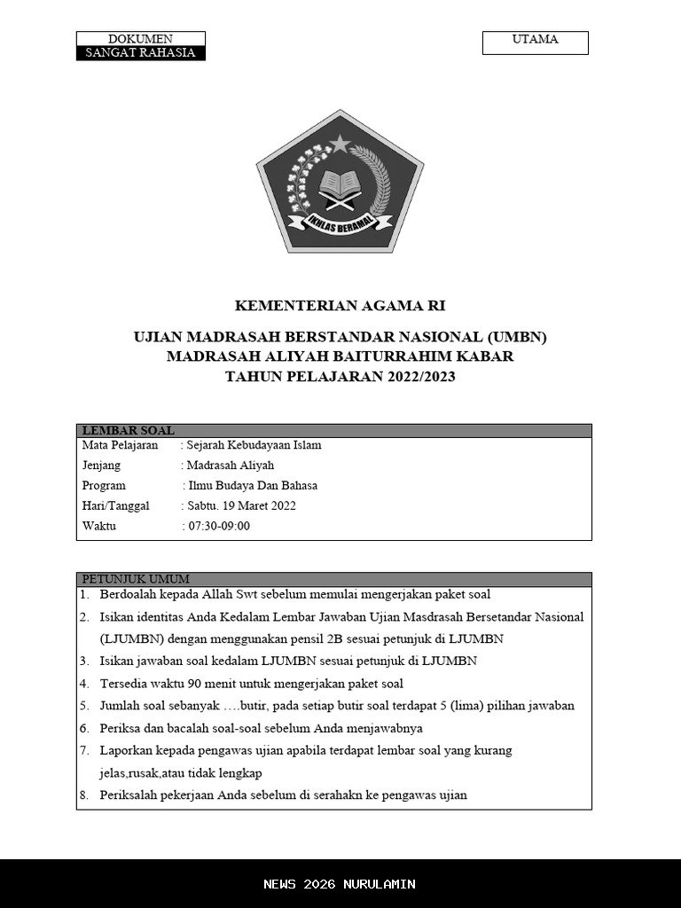 Kisi-kisi Soal Ujian Akhir Modul 2 PPG Sejarah Kebudayaan Islam dengan Kunci Jawaban