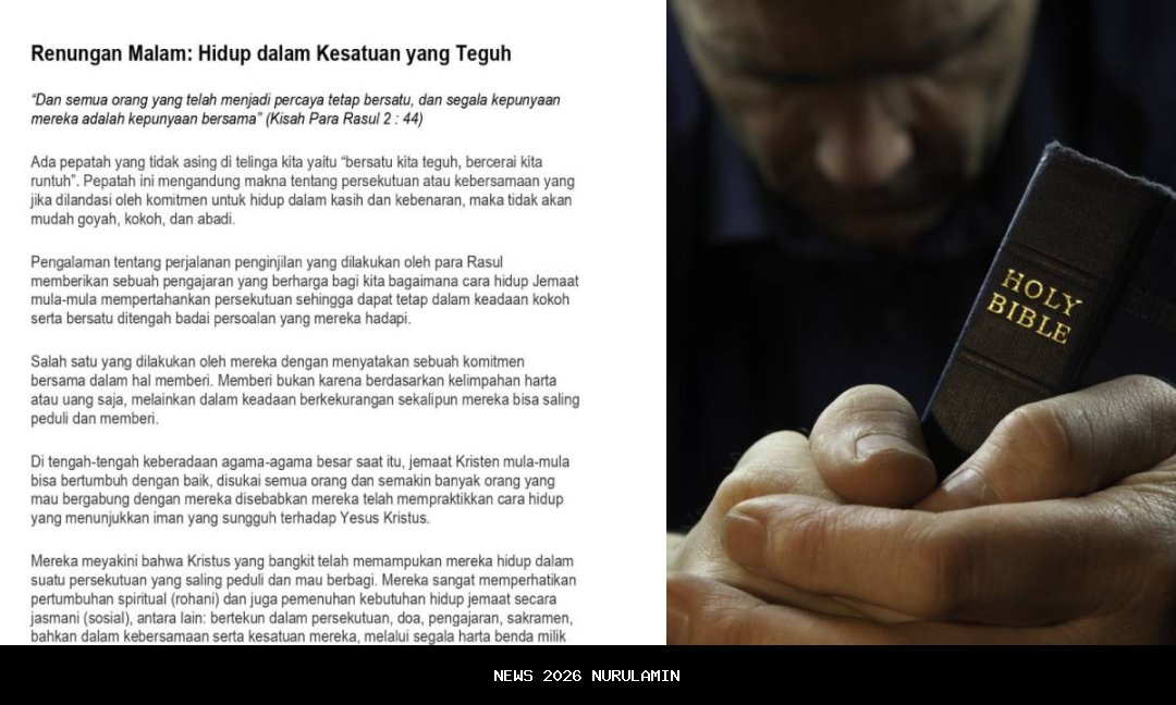 Renungan Sabtu 13 Desember 2025: Waktu untuk Membuka Hati